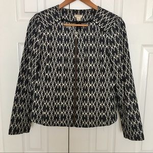 J Crew Patterned Blazer/Jacket w/ Padded Shoulders